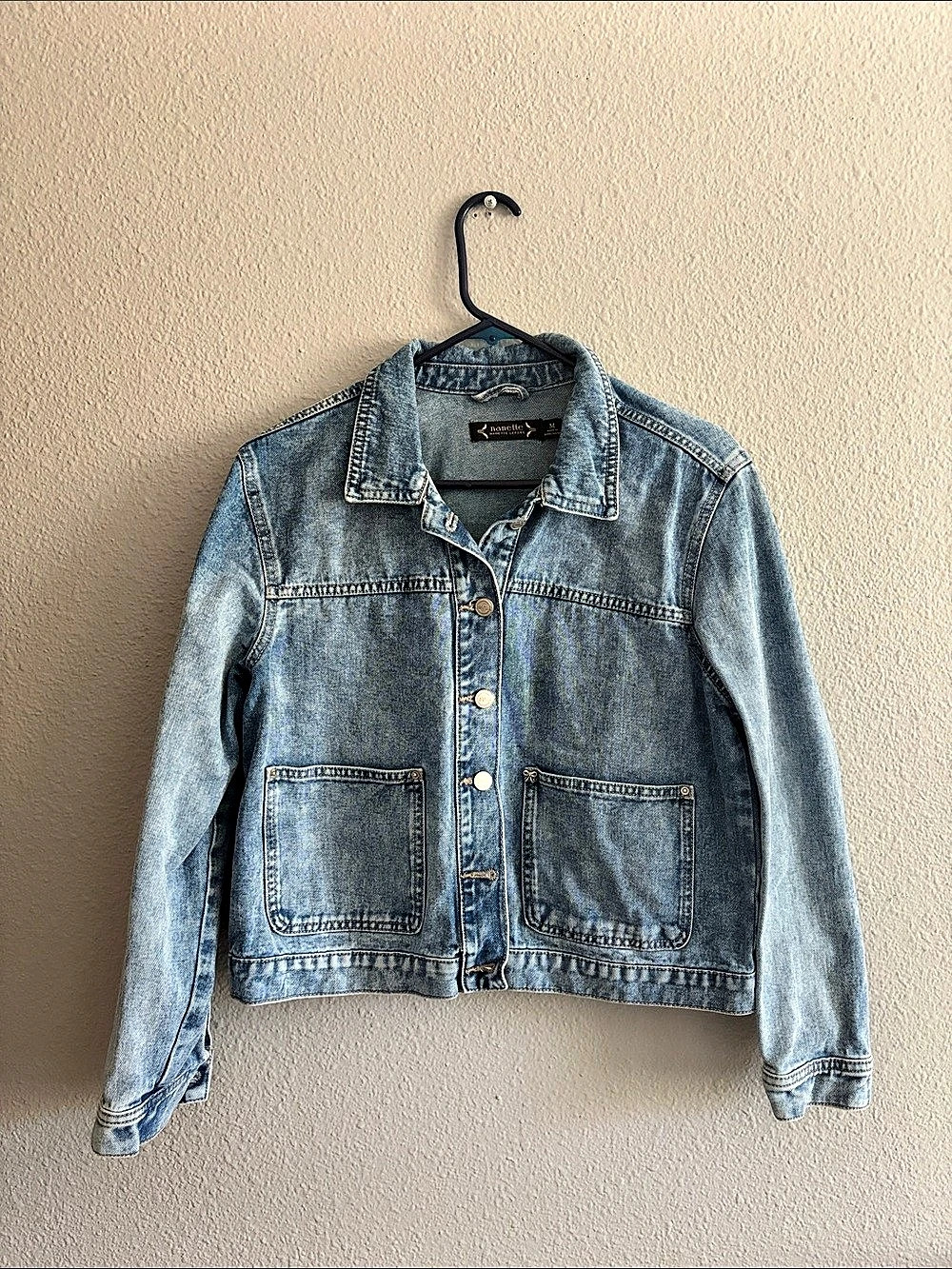 Manette Denim Jacket in Blue Size Medium Like New
